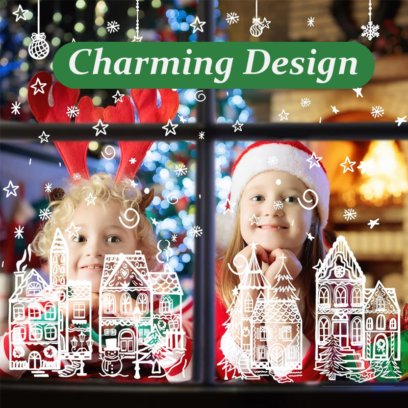 🎄 Christmas Village Window Sticker Set🎁