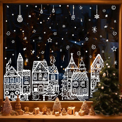 🎄 Christmas Village Window Sticker Set🎁
