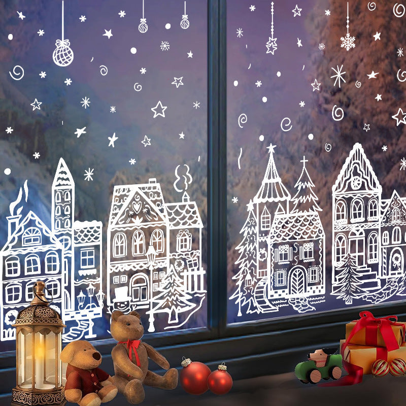 🎄 Christmas Village Window Sticker Set🎁