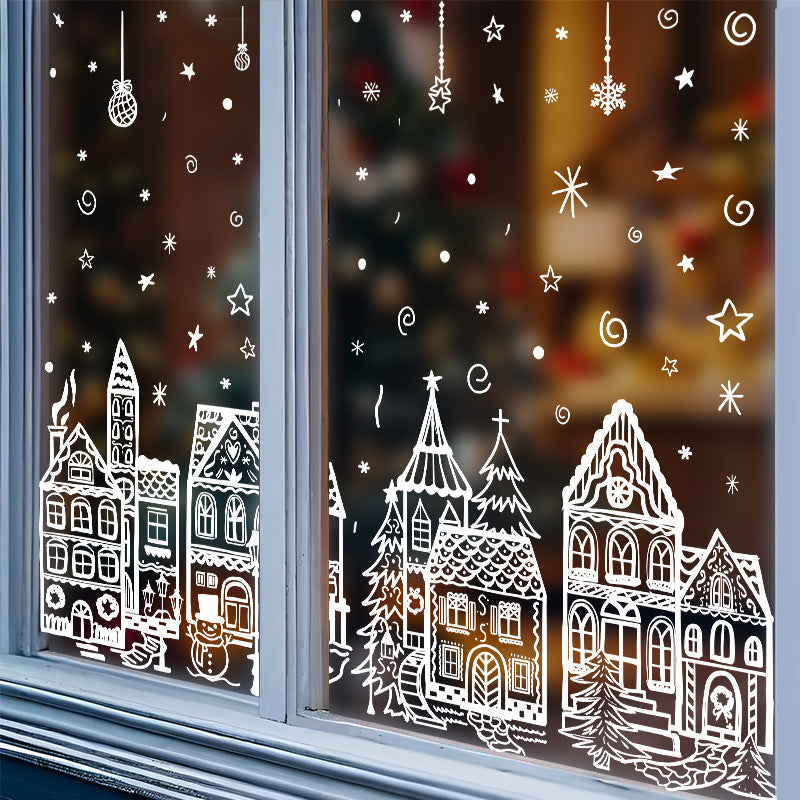 🎄 Christmas Village Window Sticker Set🎁