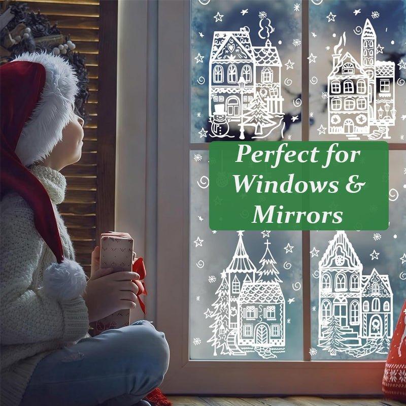 🎄 Christmas Village Window Sticker Set🎁
