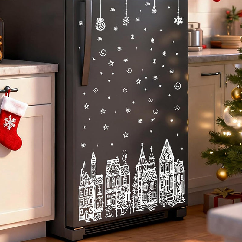 🎄 Christmas Village Window Sticker Set🎁