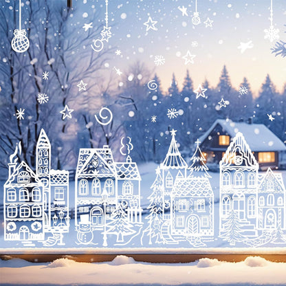 🎄 Christmas Village Window Sticker Set🎁