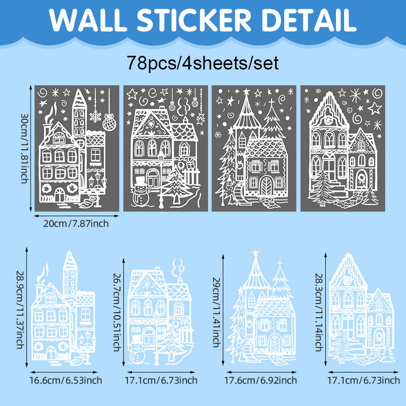 🎄 Christmas Village Window Sticker Set🎁