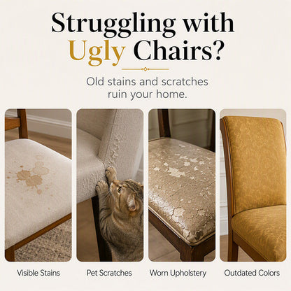 🎁Washable Baroque Chair Cover — Stretch Fit, Royal Gold Pattern