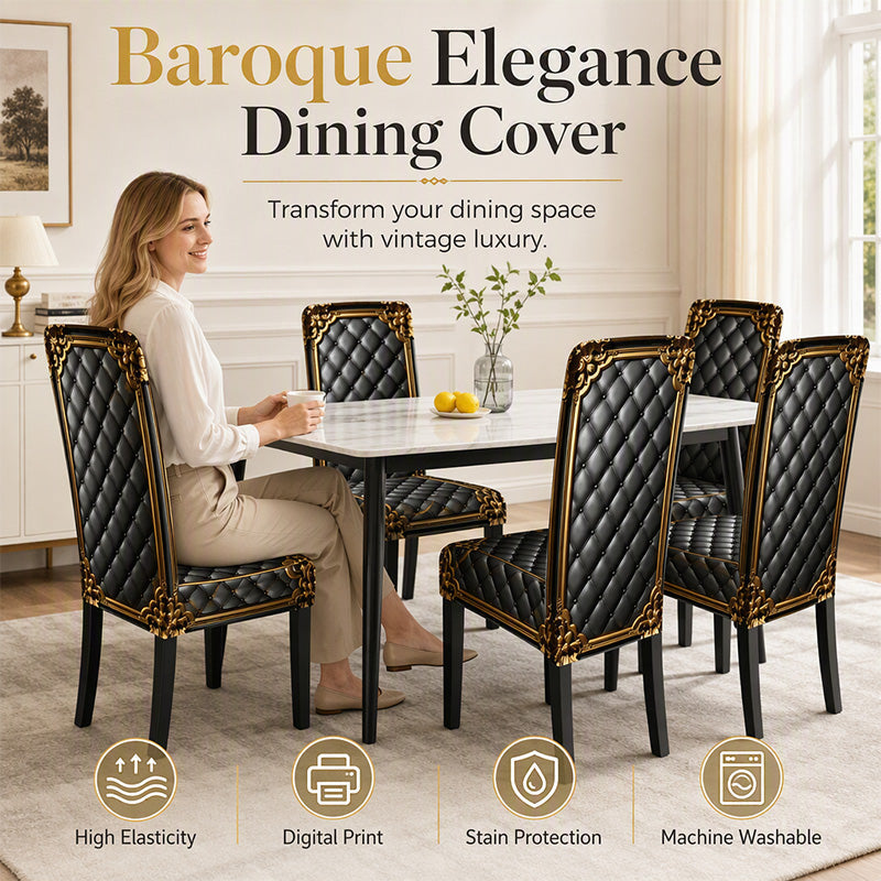 🎁Washable Baroque Chair Cover — Stretch Fit, Royal Gold Pattern