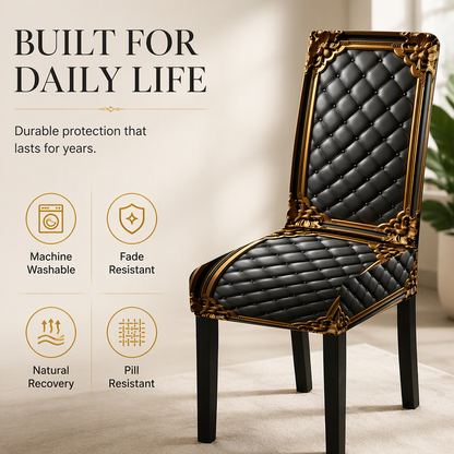 🎁Washable Baroque Chair Cover — Stretch Fit, Royal Gold Pattern