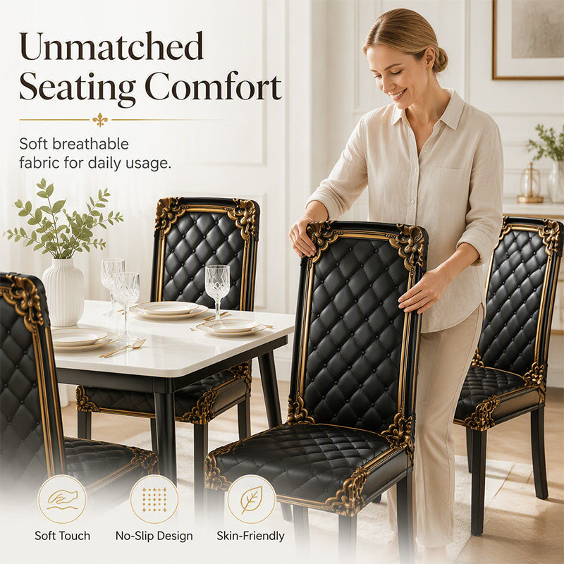🎁Washable Baroque Chair Cover — Stretch Fit, Royal Gold Pattern