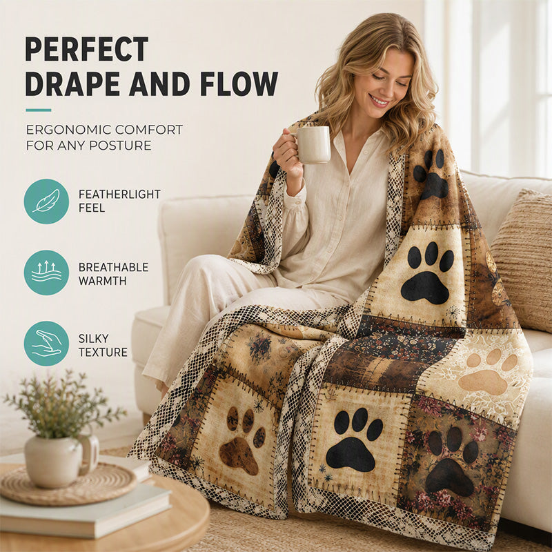 🐶🐾Cute Paw Print Soft Flannel Blanket – Snuggly, Warm, Lovely Home Decor 🛌