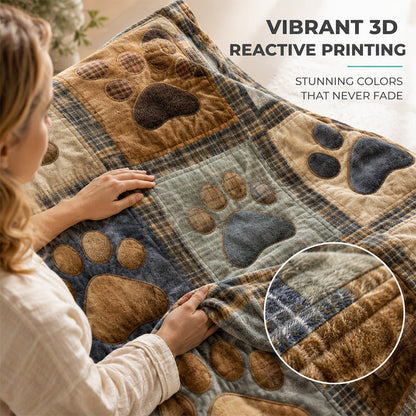 🐶🐾Cute Paw Print Soft Flannel Blanket – Snuggly, Warm, Lovely Home Decor 🛌