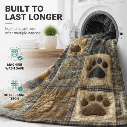 🐶🐾Cute Paw Print Soft Flannel Blanket – Snuggly, Warm, Lovely Home Decor 🛌