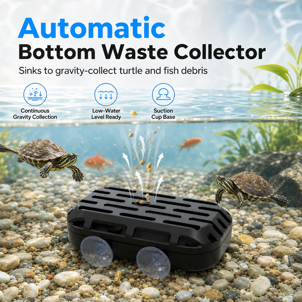 Turtle tank automatic bottom waste collector