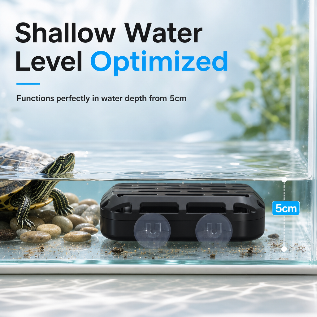 Low profile turtle waste collector for shallow water