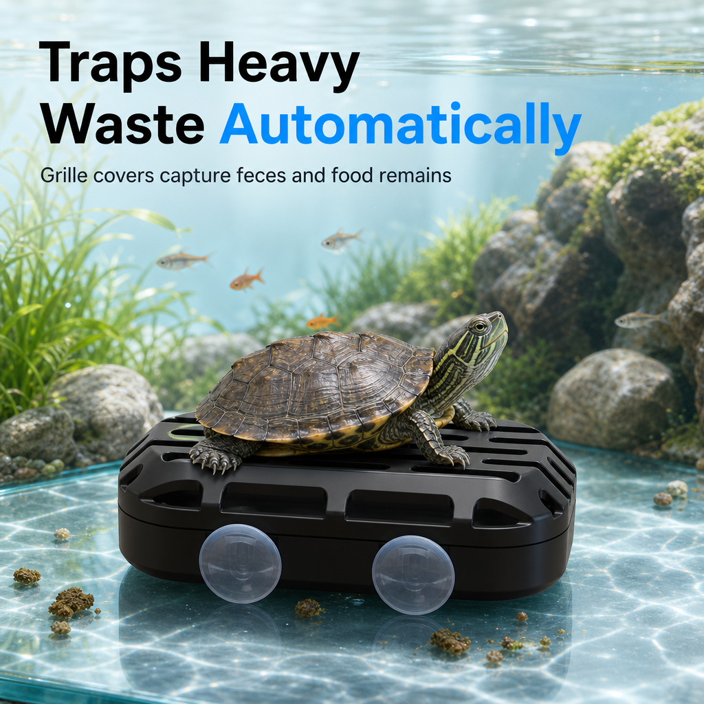 Turtle waste collector trapping heavy debris