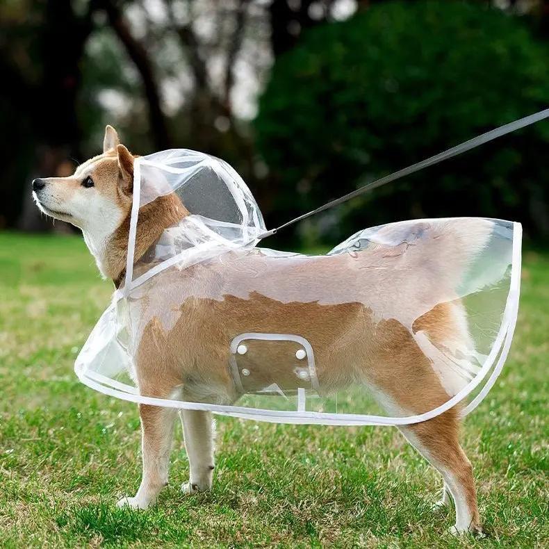🌧️🐾 Transparent Waterproof Dog Raincoat – Clear Hood, Adjustable Fit, Multi-size 🐶
