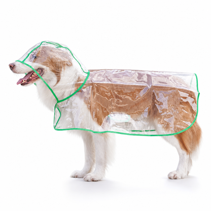 🌧️🐾 Transparent Waterproof Dog Raincoat – Clear Hood, Adjustable Fit, Multi-size 🐶