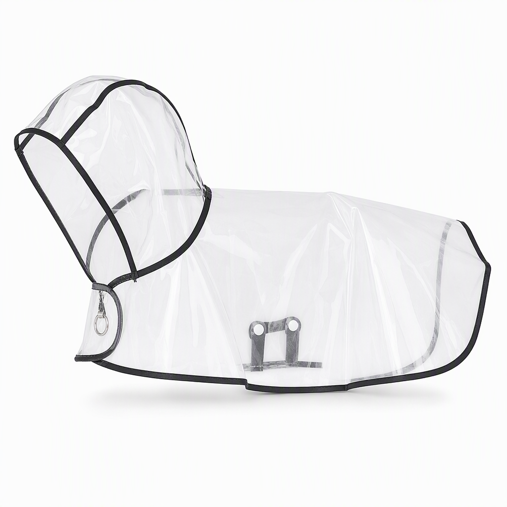 🌧️🐾 Transparent Waterproof Dog Raincoat – Clear Hood, Adjustable Fit, Multi-size 🐶