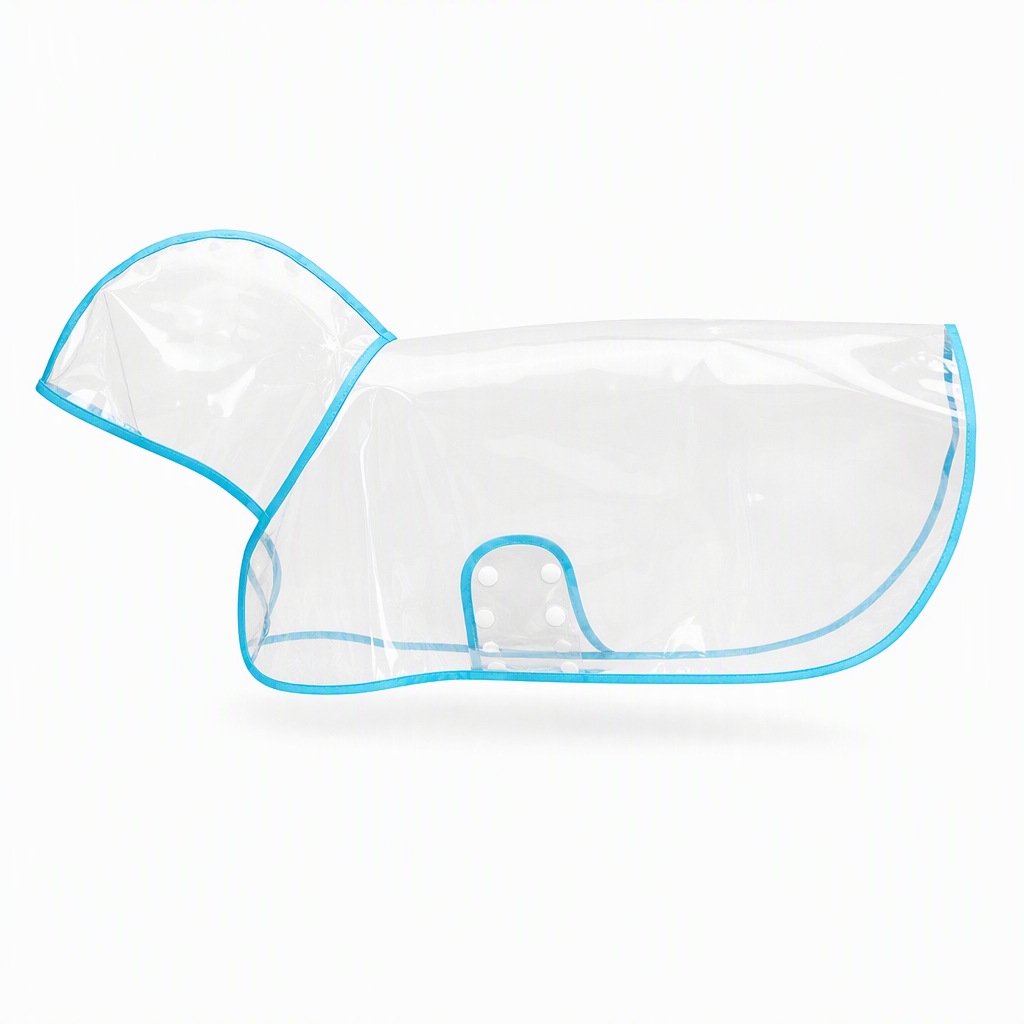 🌧️🐾 Transparent Waterproof Dog Raincoat – Clear Hood, Adjustable Fit, Multi-size 🐶
