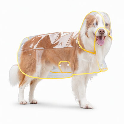🌧️🐾 Transparent Waterproof Dog Raincoat – Clear Hood, Adjustable Fit, Multi-size 🐶