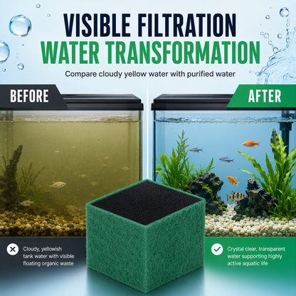 🐠💧 Activated Carbon Filter Cube – honeycomb filtration clears cloudy water, removes odors. Anti-crumble block for crystal-clear aquarium! 🛡️✅