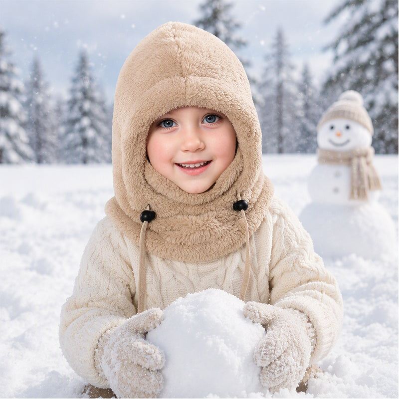 🧣3-in-1 Kids' Winter Hood – Soft Fleece Hat, Face Cover & Neck Warmer❄️