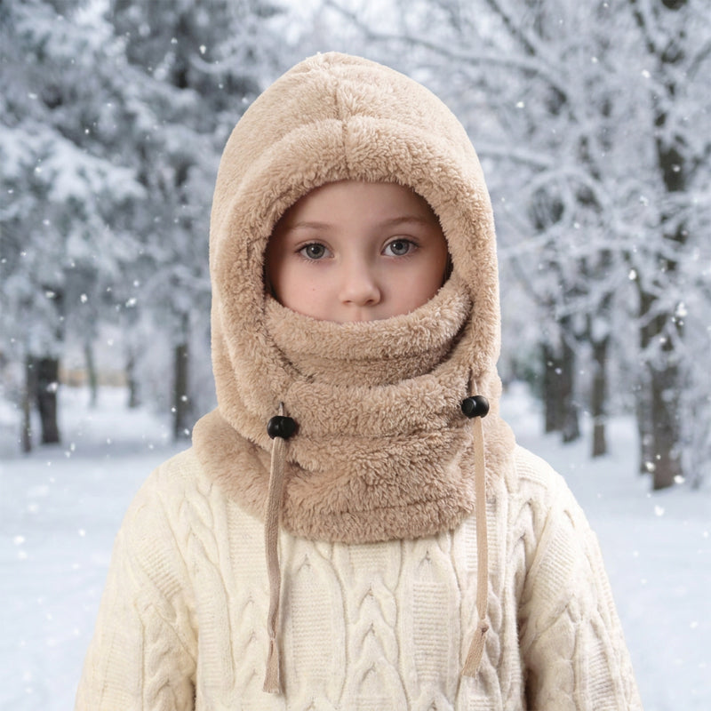 🧣3-in-1 Kids' Winter Hood – Soft Fleece Hat, Face Cover & Neck Warmer❄️
