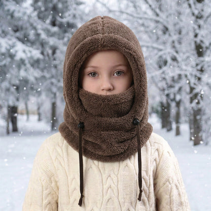🧣3-in-1 Kids' Winter Hood – Soft Fleece Hat, Face Cover & Neck Warmer❄️