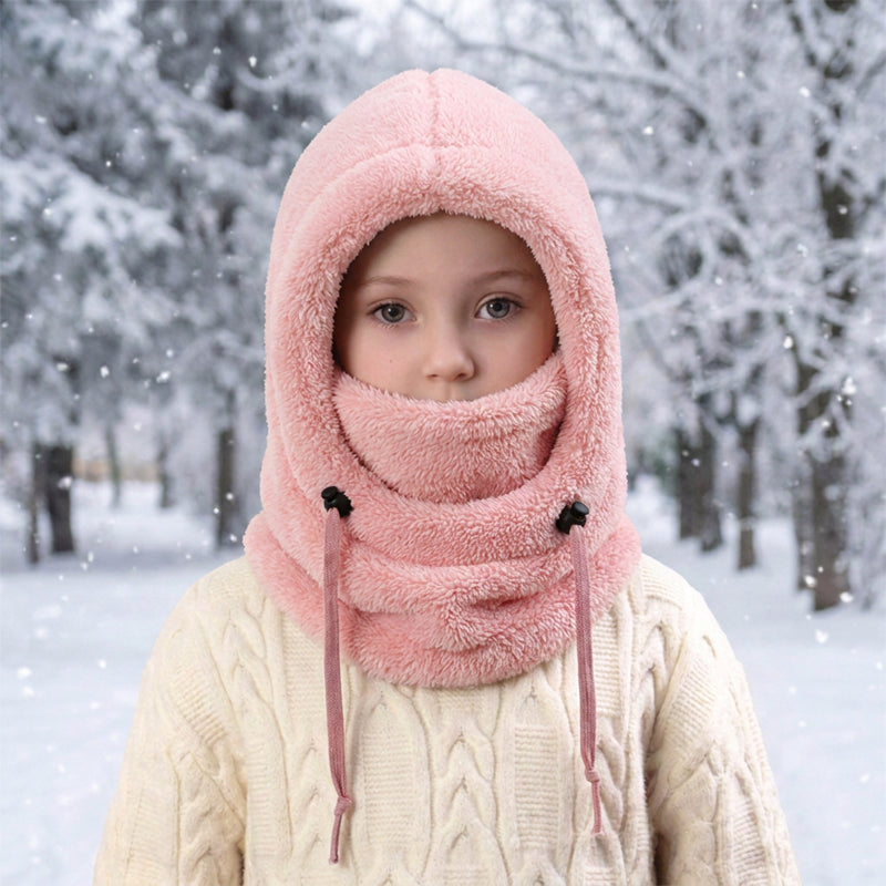 🧣3-in-1 Kids' Winter Hood – Soft Fleece Hat, Face Cover & Neck Warmer❄️