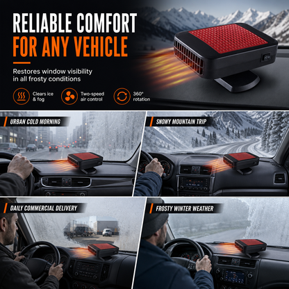 Portable 12V Car and Windshield Defroster Defogger Fan for Vehicles