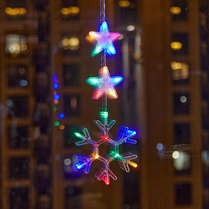 🎄❄️ DIY Christmas Snowflake Suction Cup LED Lights ✨ | Battery Operated, Warm & Multi-Colour, Window Suction Lights, Christmas Home & Party Decor