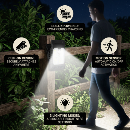 Practical Clip-On Solar Lamp with Motion Sensor